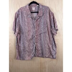 Levi’s Floral Button-Up Shirt XXL Relaxed Fit Short Sleeve Purple